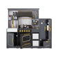 Teamson Kids Little Chef Colonie Play Kitchen Set with Ice Dispenser and Accessories, Gray