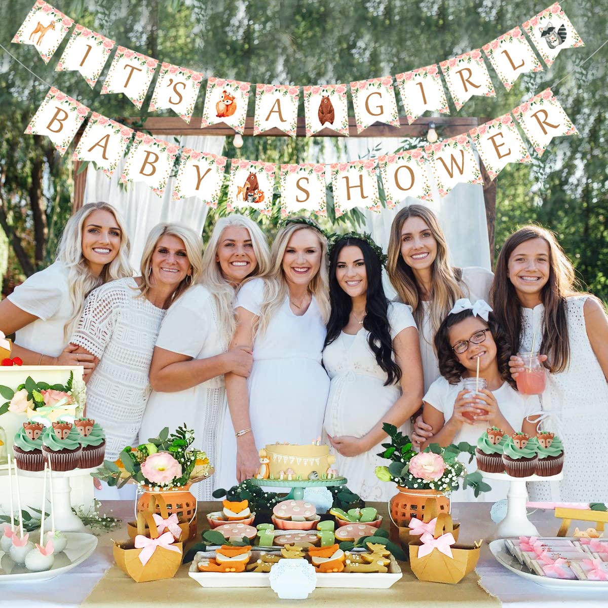 Woodland Baby Shower Decorations Woodland Its a Girl Baby Shower Banner - Forest Animal Garland for Woodland Creatures Baby Show