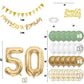 50Th Birthday Decorations For Men Women, Sage Green White Gold Birthday Balloons With Happy 50Th Birthday Banner 50Th Birthday C