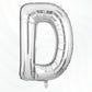 Flyloons Silver D Letter Foil Balloon Alphabets Balloons Perfect for Birthday Decoration Items, Anniversary, Bachelorette, Weddi