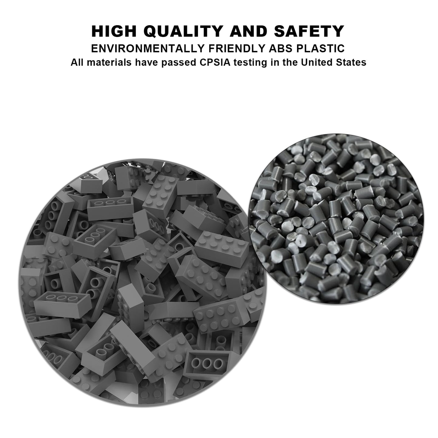 TTEHGB TOY Classic Bulk Brick Block 2x4, 300 Piece Building Brick Dark Grey, Compatible with Parts and Pieces 3001, Creative Pla