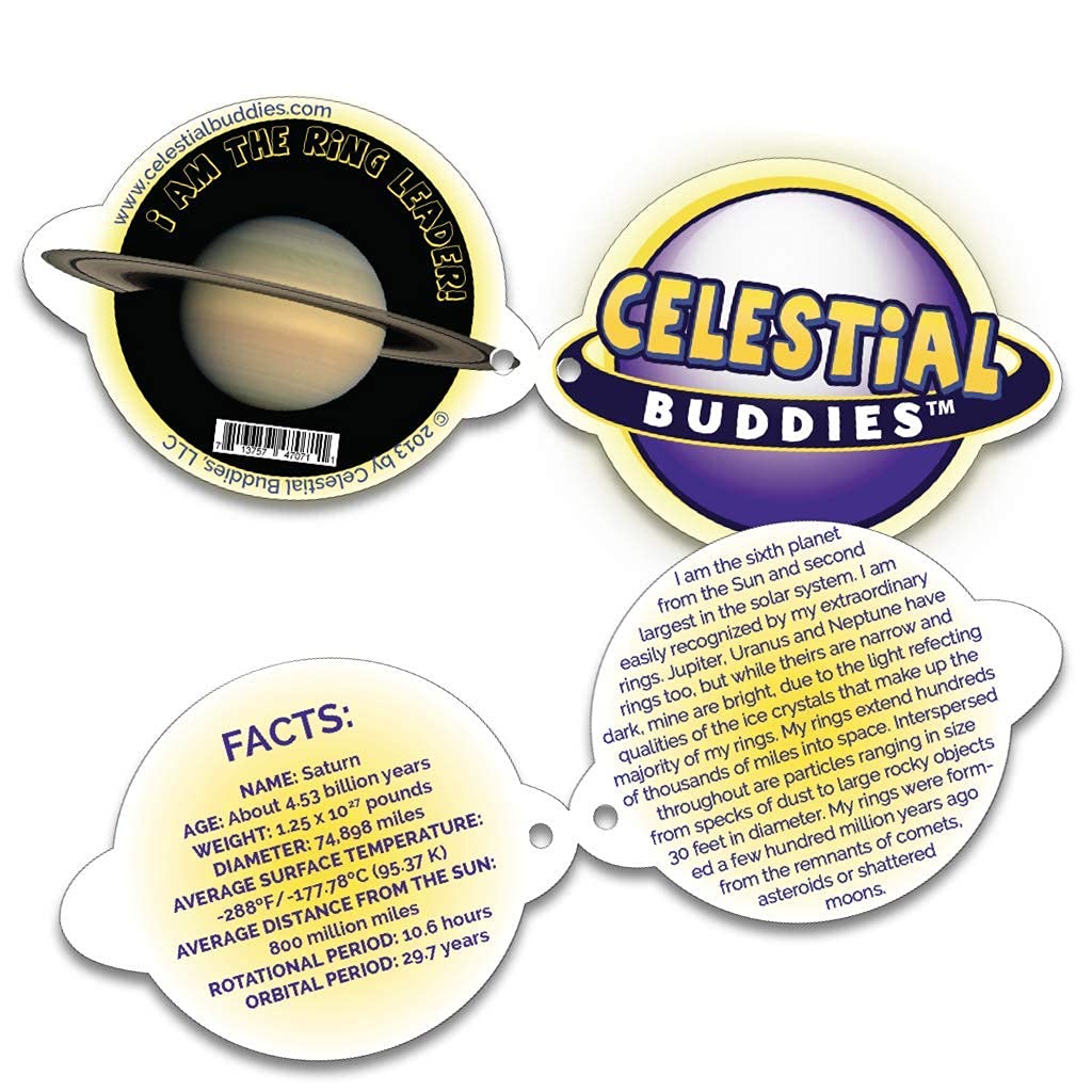 Celestial Buddies Saturn Buddy Science Astronomy Space Solar System Educational Plush Stuffed Planet Toy
