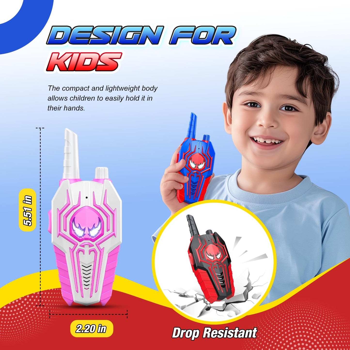Walkie Talkies Toys For Boys Girls: 3 Pack Kids Walkie Talkies Easter Birthday Gifts For 3 4 5 6 7 8 9 10 Year Old Boys Girl Tod