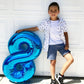 Metallic Blue Number 8 Balloon 40 Inch, 8 Balloon Number, 8Th Birthday Decorations, Navy Blue Party Supplies For Boys Girls