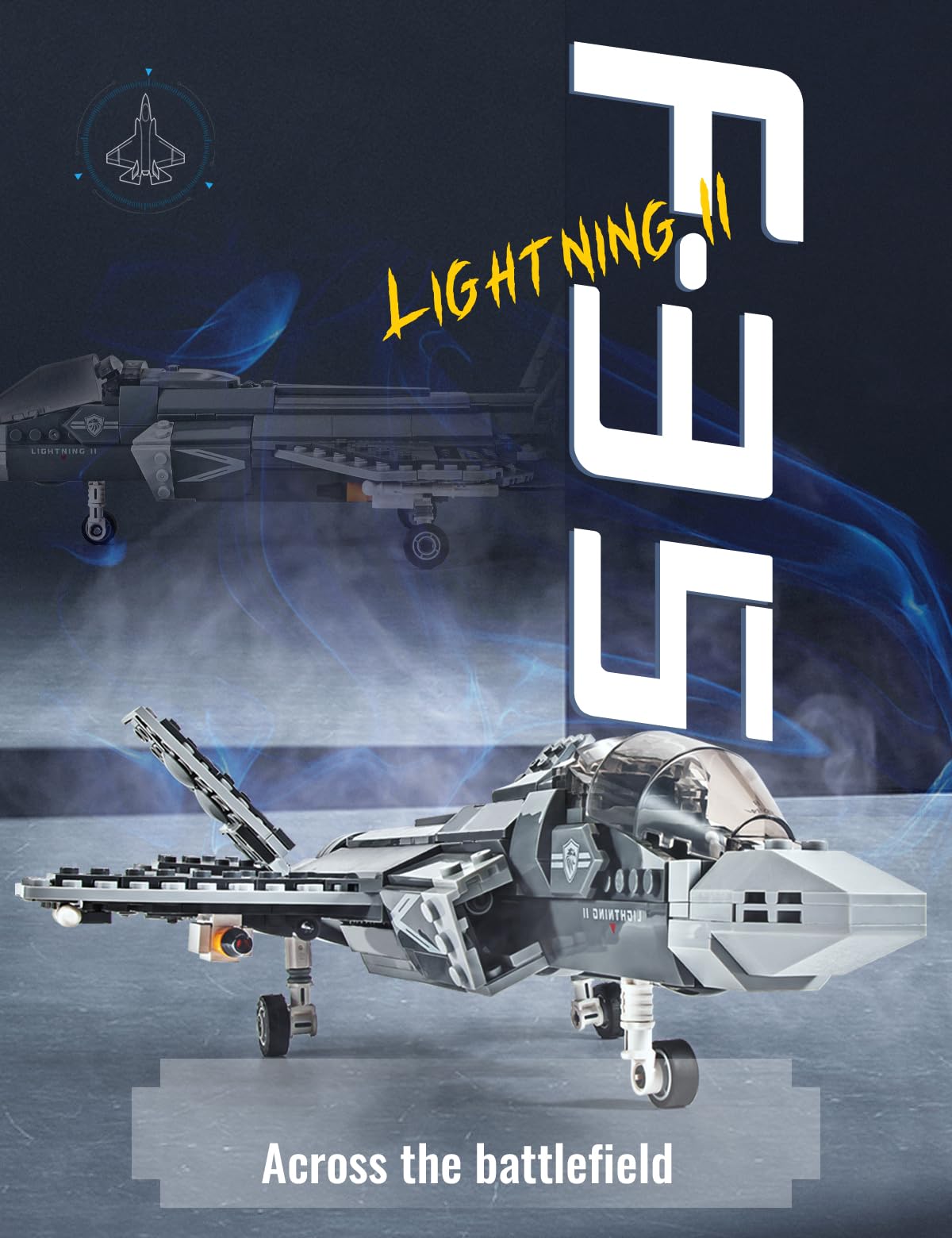 SEMKY Military Series F-35 Lightning II Fighter Jet Air Force Building Block Set (646 Pieces) -Building and Military Toys Gifts for Kid and mature-themed