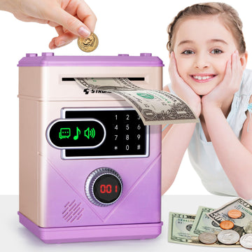 Piggy Bank For Kids, Touchscreen Money Bank Toys For 4 5 6 7 8 9 10 11 12 13 Year Old Boys Gift Ideas, Electronic Money Saving B