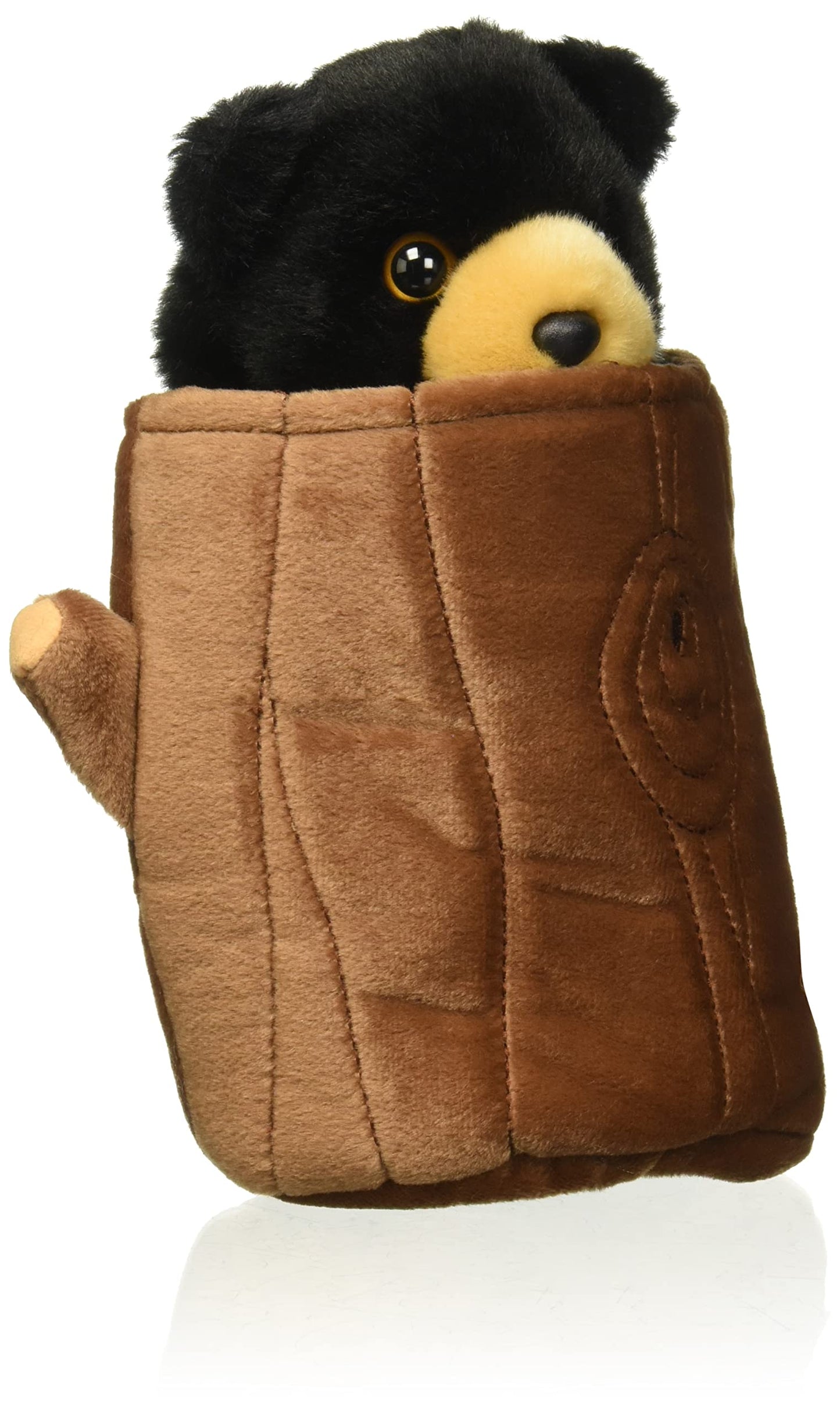 Aurora® Interactive Hand Puppet Black Bear Pop Up Puppet Stuffed Animal - Storytelling Adventures - Playful Learning - Black 10 Inches