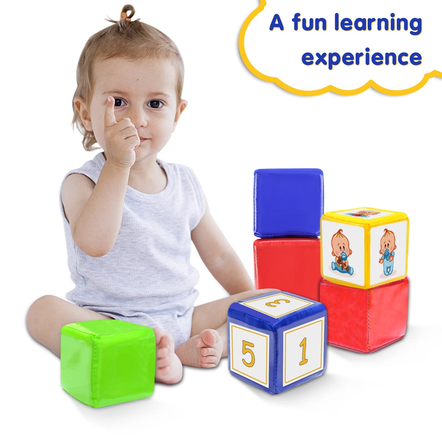 Godery Diy Education Playing Game Dice, Pocket Cubes For Teaching (Set Of 4)