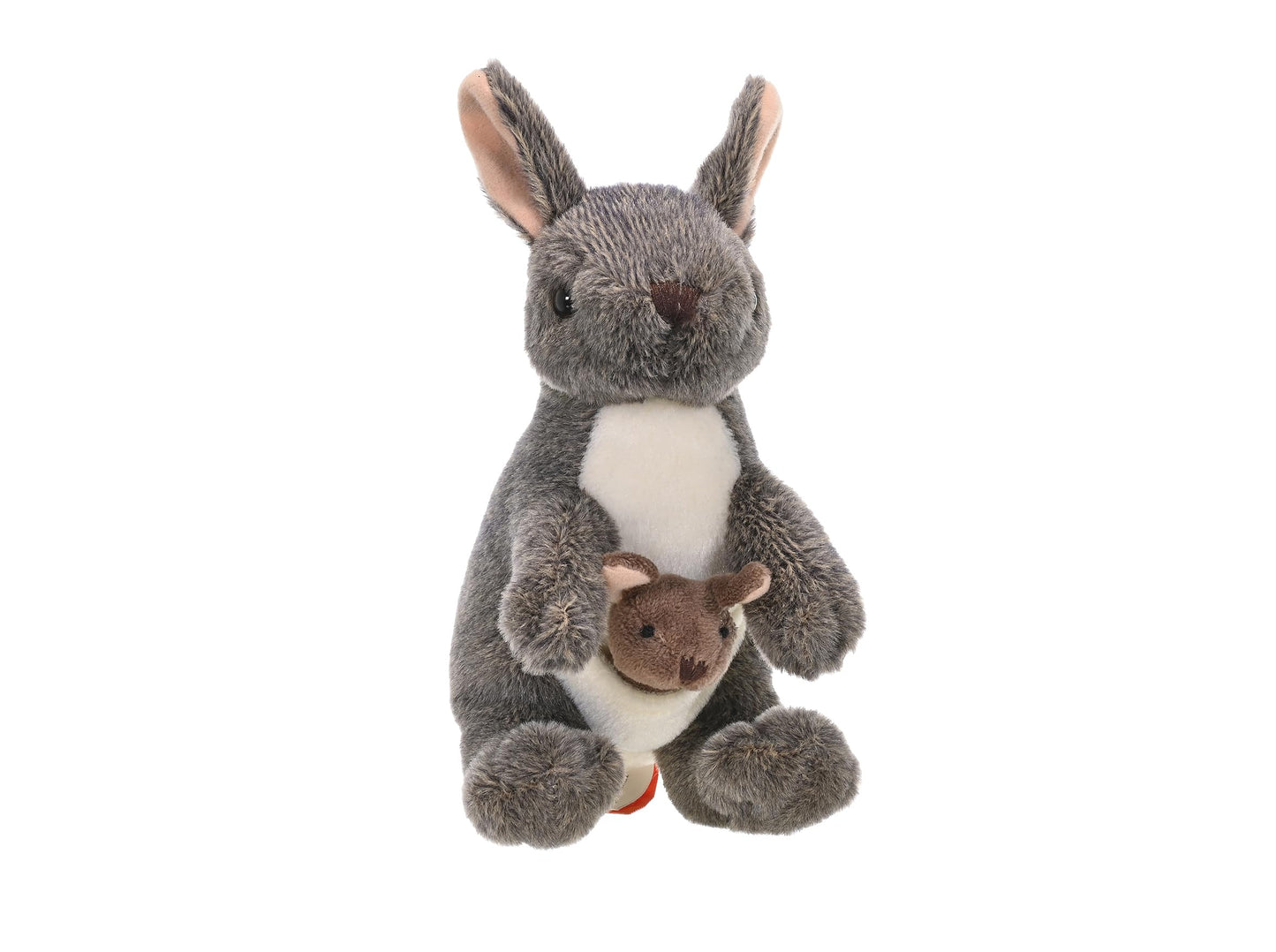 WILD REPUBLIC Kangaroo with Joey Plush Toy, 8" Gray Stuffed Animal, Model 10867