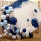 Blue Silver Balloons Set, 12 Inch Blue And Silver Balloons Dark Blue Party Balloons Metallic Blue Silver Latex Balloons Baby Blu