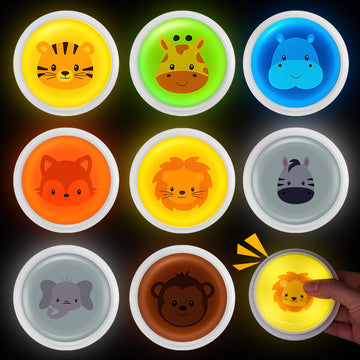 Syhood 8 Pcs Animal Sounds Buzzer for Trivia Games, Answer Buzzers for Classroom, Feud Jeopardy Buzzer Button with Lights and So
