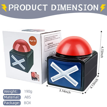 Boskey Game Buzzer, Party Competition Prop Toy With Lights And Alarm Sound Game Show Button Box, Quiz Buzzer For Game Show, Quiz Master Buzzer For Family Competition Games