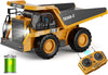 Kidmarkt Rc Dump Truck Toy, 9-Channel Remote Control Toy With Metal Bed & Light, Rechargeable Battery, Kids Construction Vehicle