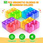 Feoxialy Magnetic Blocks - 52Pcs Translucent Magnetic Cubes, Digit Building Blocks Magnet Toys For Kids, Rainbow Stem Creativity Toys 3+ Year Old Boys & Girls Toddlers Kids Christmas Birthday Gifts