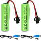 Tosiicop 3.7V 800mah Li-ion Battery 2 Pack - 3.7 Volt Rechargeable Battery with SM-2P Plug and USB Charger for RC Stunt Car Truc
