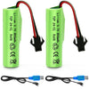 Tosiicop 3.7V 800mah Li-ion Battery 2 Pack - 3.7 Volt Rechargeable Battery with SM-2P Plug and USB Charger for RC Stunt Car Truc