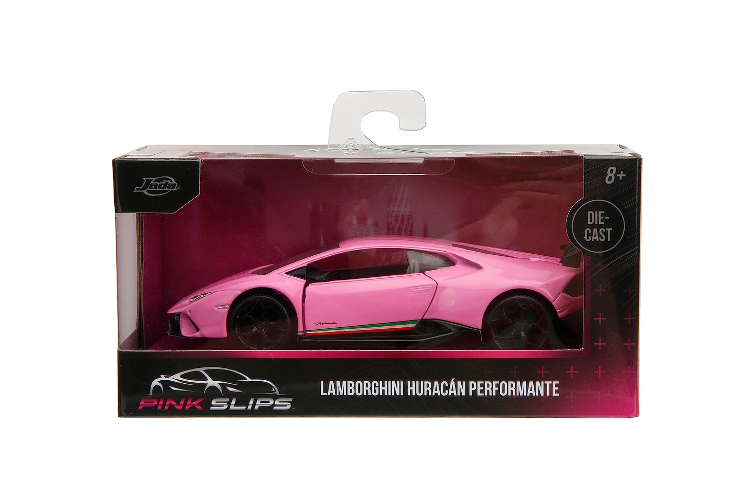 Jada Toys 1:32 Die-Cast Car - Pink Lamborghini Huracán Performante, Glossy Pink, Model 34661