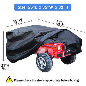 Tohonfoo Kids Ride-On Toy Car Cover, 55 X 35 X 31Inch Outdoor Water Resistant Protection Cover Power Wheels Cover Waterproof For
