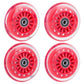 Aowish Ride On Swing Twist Wiggle Car Polyurethane Replacement Wheels W/Bearings Abec-9 (2 Front Wheels With Convex Hub, 2 Rear Wheels With Concave Hub) (Red)