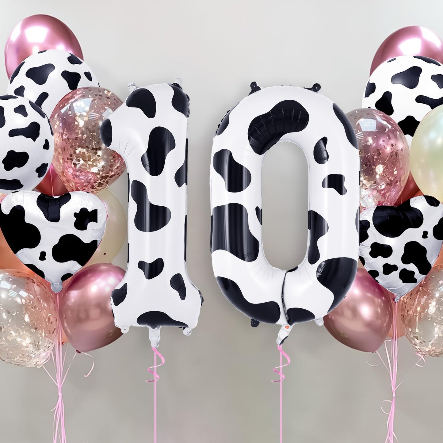 Cow Print Number 0 Balloon, Large 40 Inch Cow Number Birthday Balloons, Foil Mylar Number 0 Balloons For Birthday Party Decorati