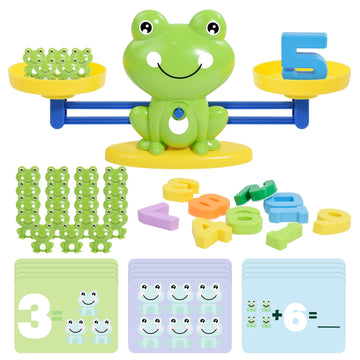 Bakam Frog Balance Scale Toy, Number Counting Blocks Games, Montessori Math Games For Kids 5-7, Preschool Kindergarten Learning 