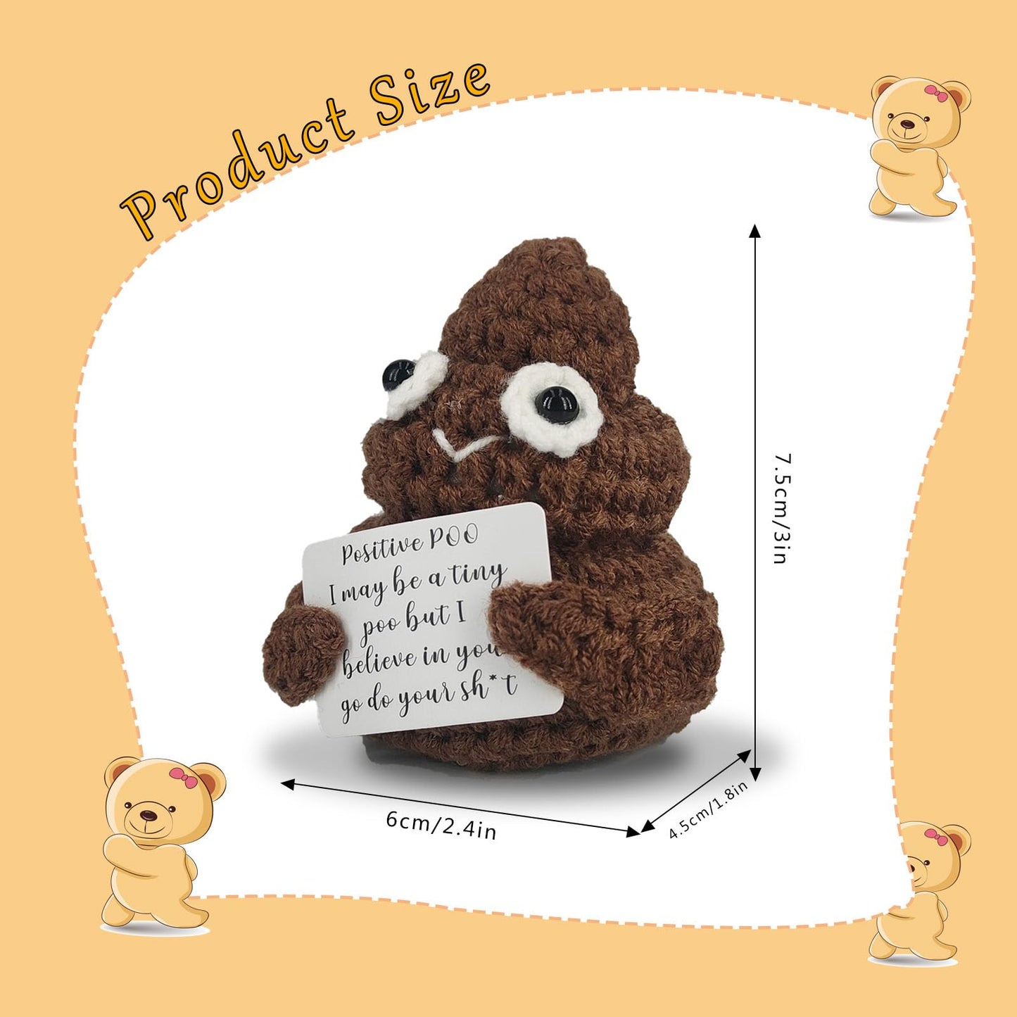 CARAFAST Funny Mini Positive Poo - Cute White Elephant Gag Gift for Birthdays, Ideal for Parties and Fun Celebrations