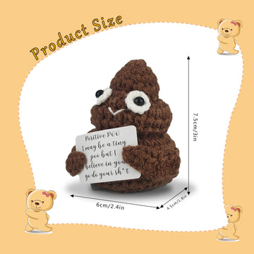 CARAFAST Funny Mini Positive Poo - Cute White Elephant Gag Gift for Birthdays, Ideal for Parties and Fun Celebrations