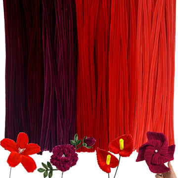 URSDIART 500pcs Pipe Cleaners Craft,7 Assorted Colors Red Pipe Cleaners for Crafts, Christmas Craft Pipe Cleaners, Chenille Stem