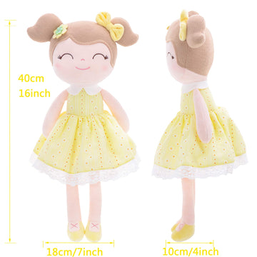 Gloveleya Baby Doll Baby Girl Gifts Plush Snuggle Dolls Soft Toys Yellow 16'