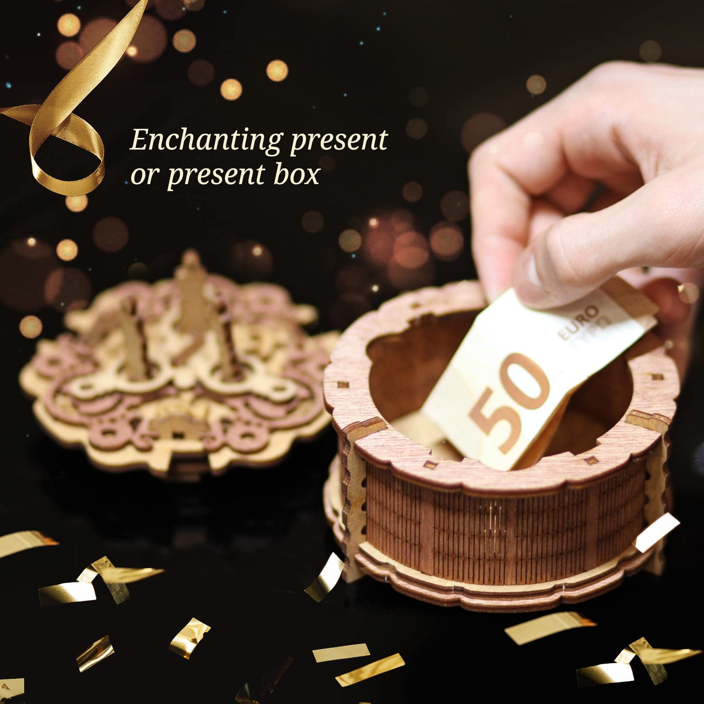 iDventure Birthday Cake Puzzle Box - 3D Gift Box for mature-themeds - Money Holder Puzzle Game - Escape Room Brain Teaser for Men & Women
