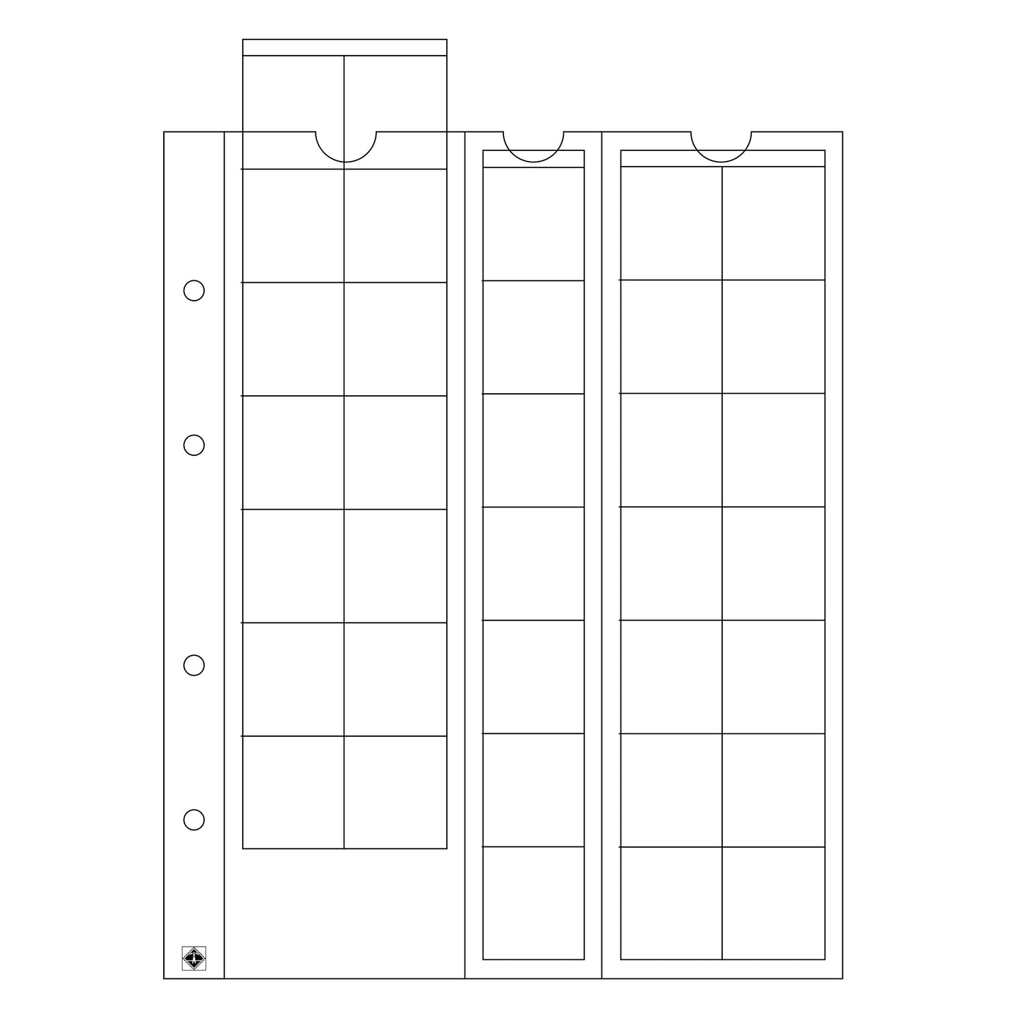 Lighthouse Coin Sheets Optima, For 35 Coins Up To 27 Mm , Clear