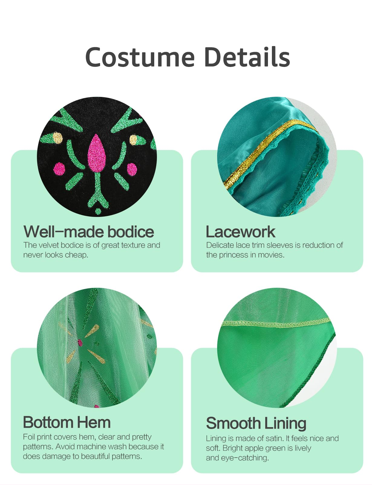 Sabbenia Princess Dresses For Girls Costume Birthday Halloween Cosplay Dress Up 3Y