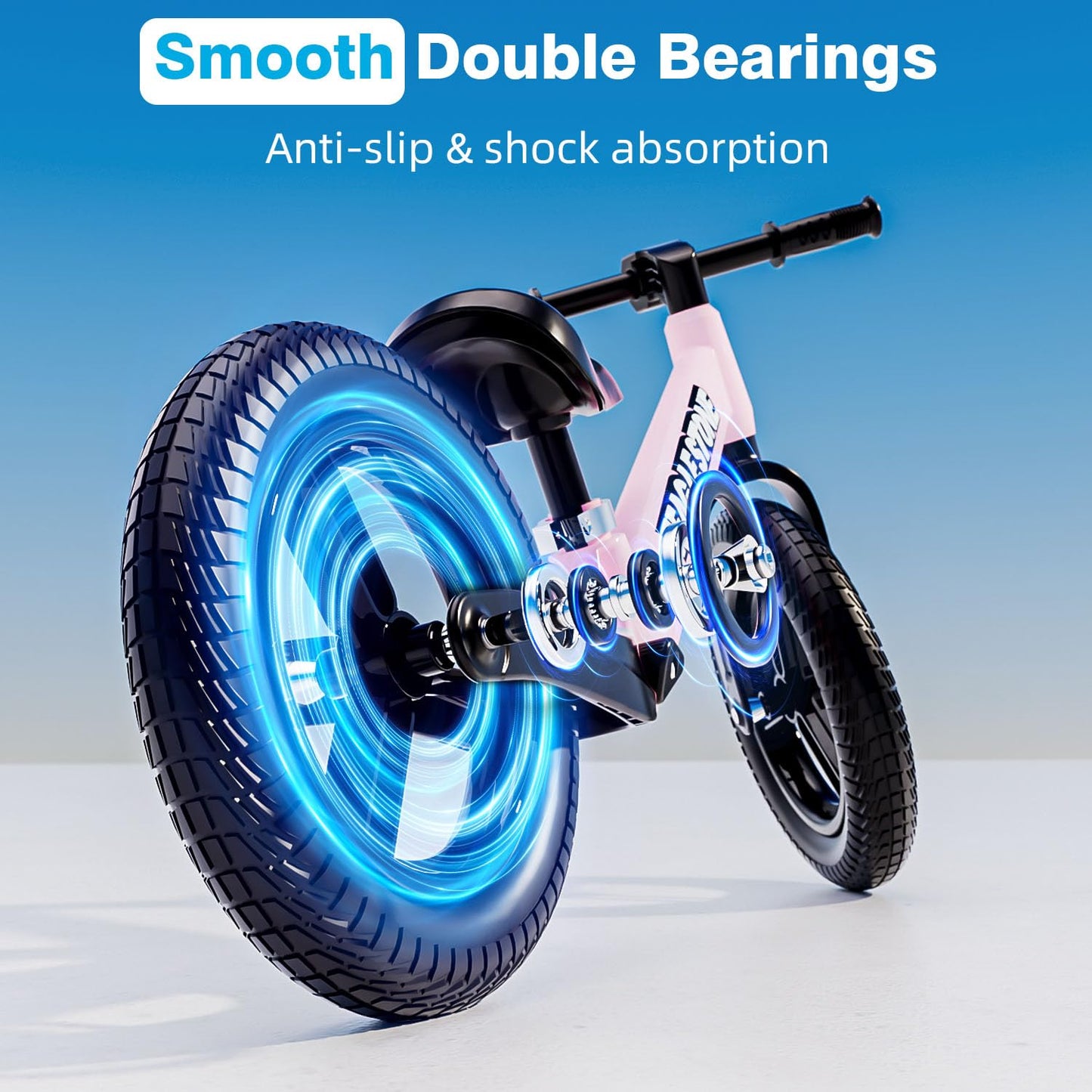 Eaglestone Colorful Lighting Toddler Balance Bike 3 Year Old,Lightweight Bike For 2 Year Old Boys Girls With Inflatable Tires And Adjustable Seat, Birthday Gift,Pink