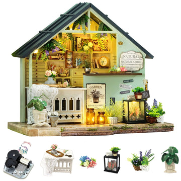 Cuteroom Miniature House Kits For Adults, Mini Dollhouse Wooden Furniture Kit, Diy Craft Kits Creative Room Tiny House For Decor