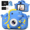 Greenkinder Kids Camera, Dinosaur Toddler Digital Camera For Boys Girls, Christmas Birthday Gifts, Selfie 1080P Camera For 3 4 5 6 7 8 9 Years Old Toys Dark Blue