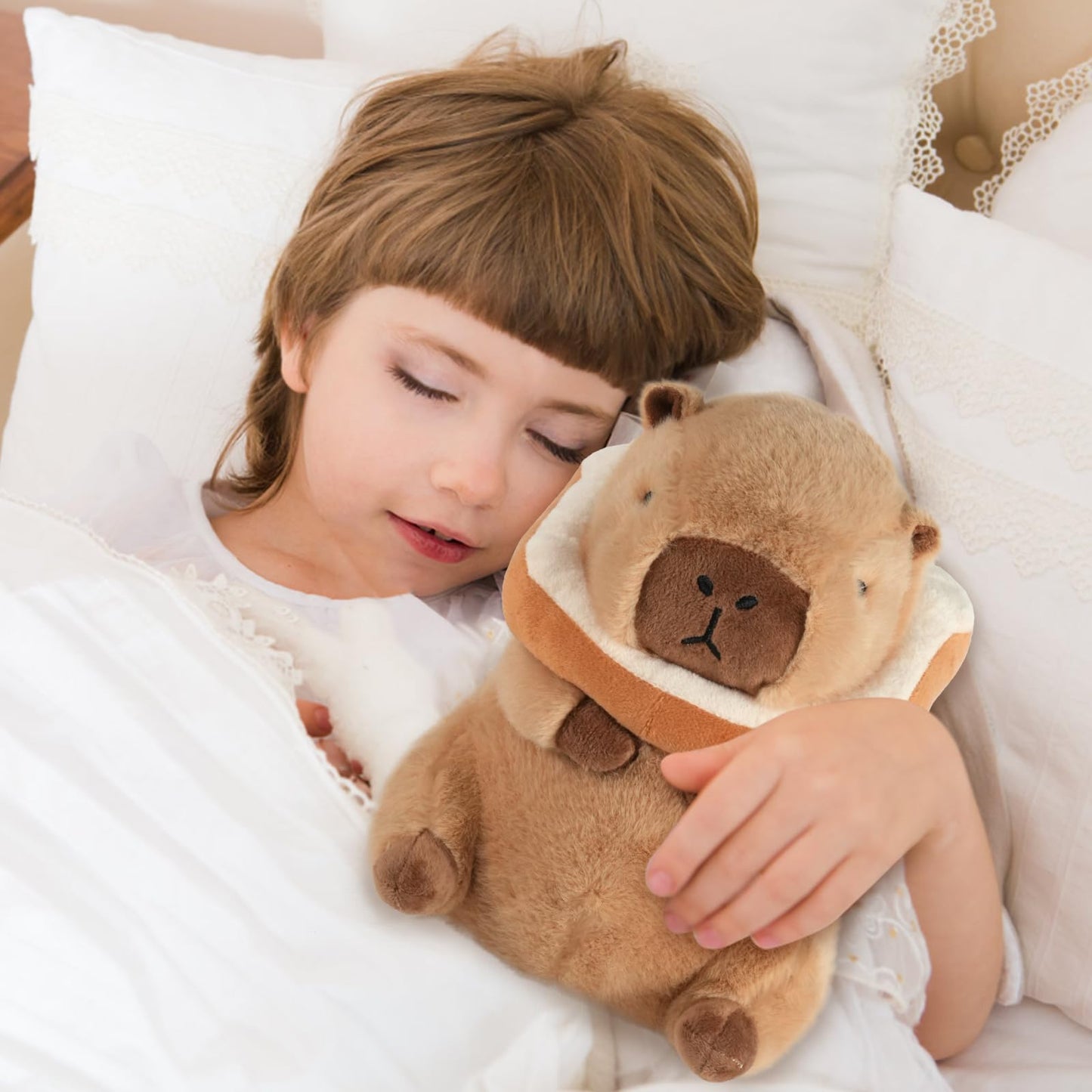 Chdblock Toast Capybara Plush, Cute Capybara Plush, Toast Removable Capybara Stuffed Animal Bread Capybara Plushies Toys Gifts F