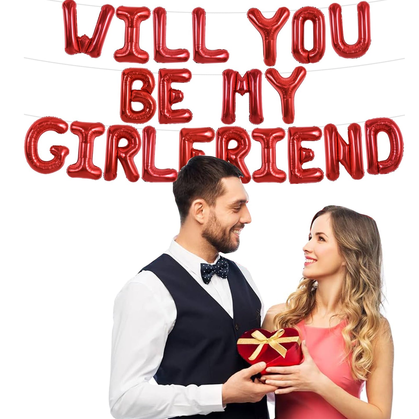 TONIFUL 16 Inch Red Will You Be My Girlfriend Letter Balloons Be My Girlfriend Proposal Balloon Banner for Romantic Valentines