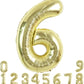 Toniful 40 Inch Light Gold Large Numbers Balloon 0-9 Birthday Party Decorations,Foil Mylar Big Number 6 Balloon Digital 6 For Bi