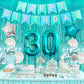30Th Birthday Decorations For Women Girls Teal - Queen Sash Happy Birthday Banner Cake Topper Number 30 Foil Balloon Foil Curtai