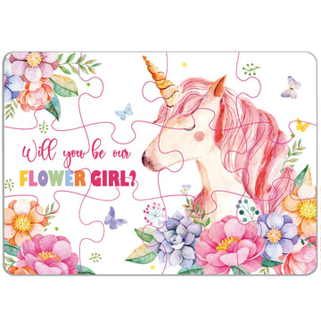 Flower Girl Puzzle Game, Flower Girl Gifts Will You Be Our Flower Girl Unicorn Jigsaw Puzzles For Adults, Bridesmaids, Weddings, Families Parties