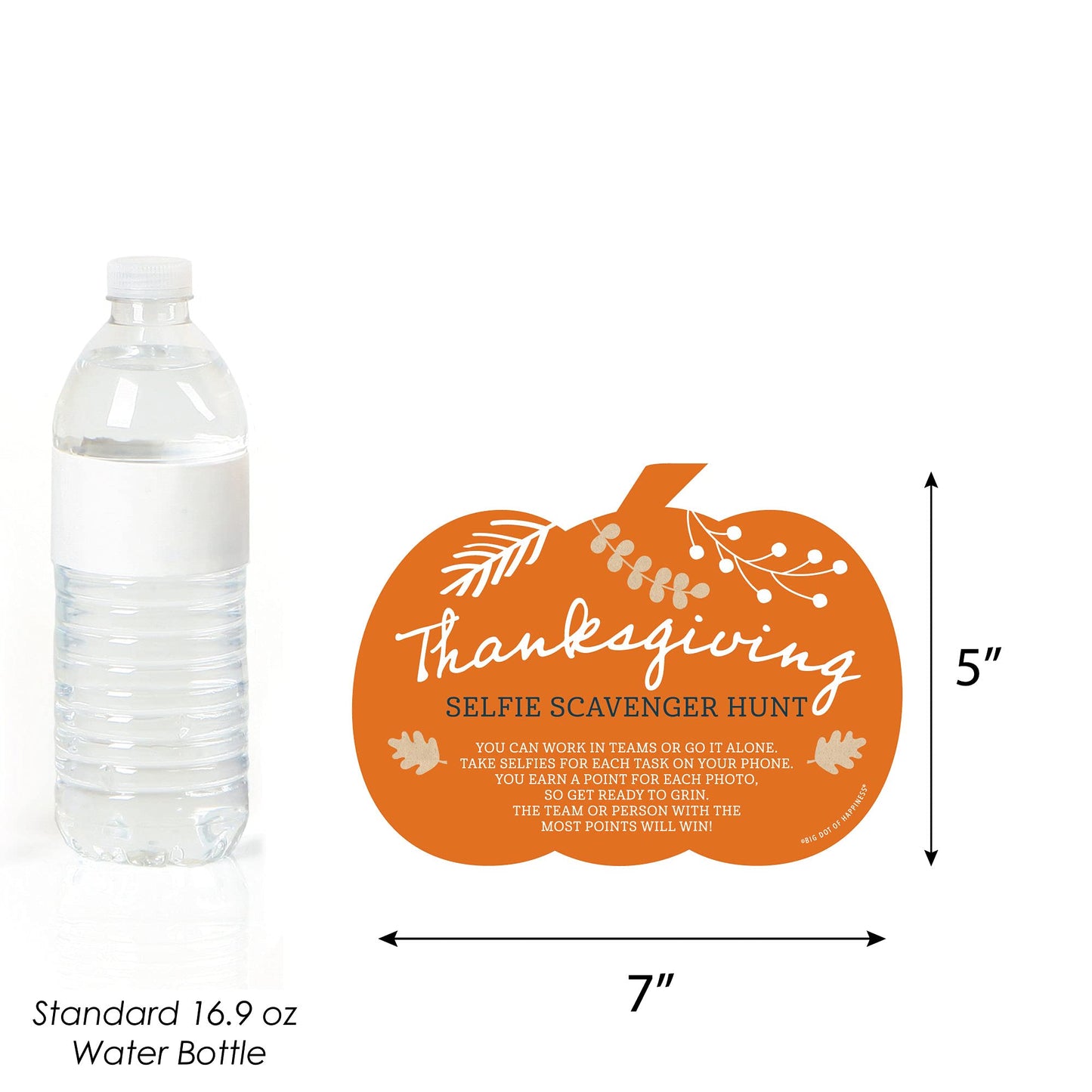 Big Dot Of Happiness Happy Thanksgiving - Selfie Scavenger Hunt - Fall Harvest Party Game - Set Of 12