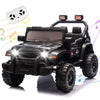 OKYBABY Ride on Truck Car  12V Kids ' Electric Vehicles W/Parents Control  Ride on Toys for Toddlers with Music  Bluetooth  Four-Wheels Suspension  USB  Headlights  Black