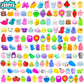 130Pcs Mochi Squishy Toys, Kawaii Squishies, Mini Fidget Toys Bulk For Kids, Party Favors Class Prizes Valentines Day Easter Egg
