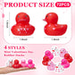 Motionchic 72 Pcs 2 Inch Valentine'S Day Rubber Duck Love Heart Squeaky Holiday Duckies Novelty Pink Red Bath Toys For Party Fav