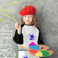 Godr7Oy Kids Art Smocks, Painting Apron Artist Smock With Sleeve And 3 Pockets 2 Pack Black/White Set For Age 2-6 Years (Small)