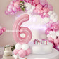 Rainbowq Party 6 Balloon Number 40 Inch For Boy Or Girl Big Pink 0-9 Foil Mylar Large 6 Number Balloon Happy 6Th Birthday Party