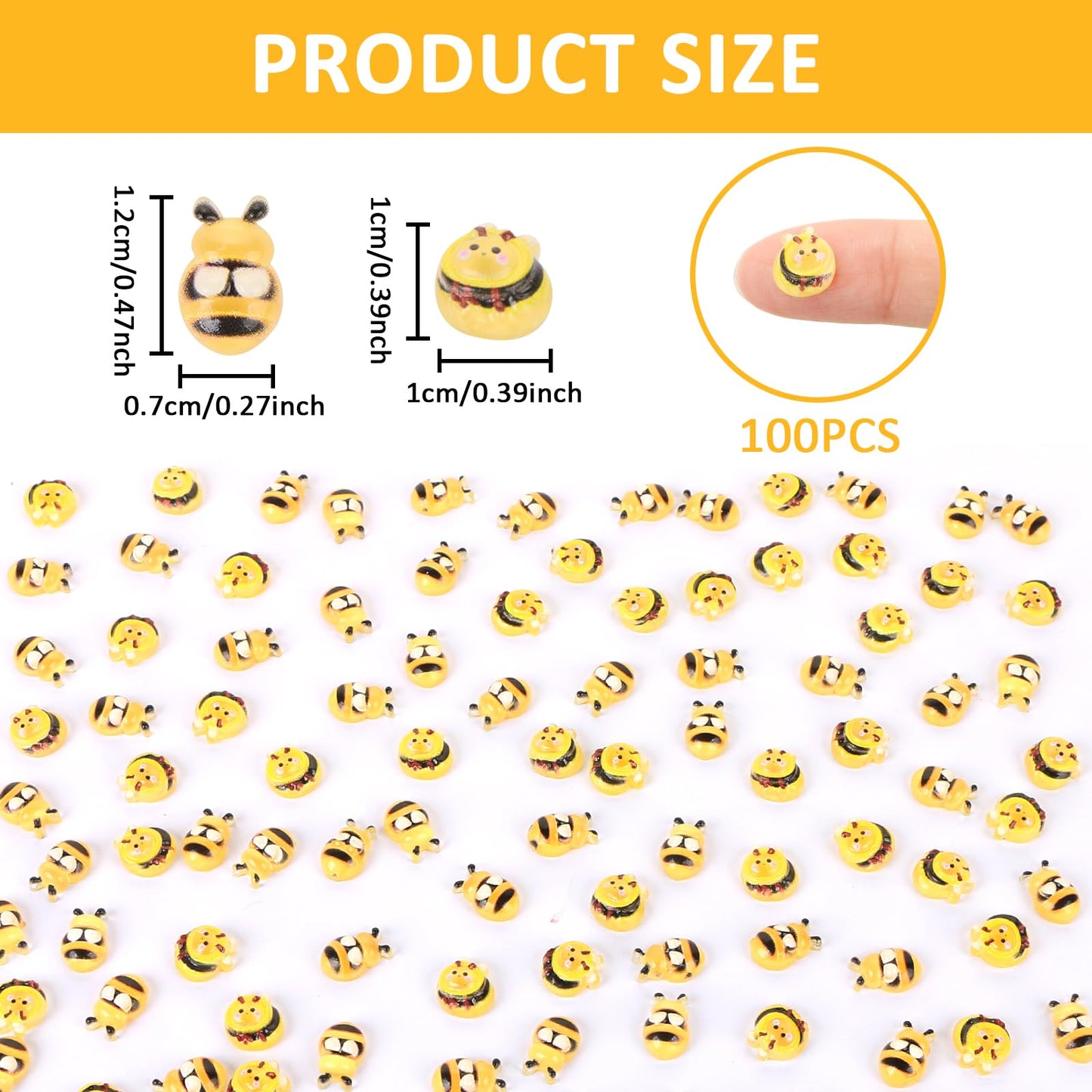 100 Pieces Tiny Bee Decor For Dollhouse Miniatures Resin Animals For Crafts Mini Bee Decorations For Fairy Garden Micro Landscap