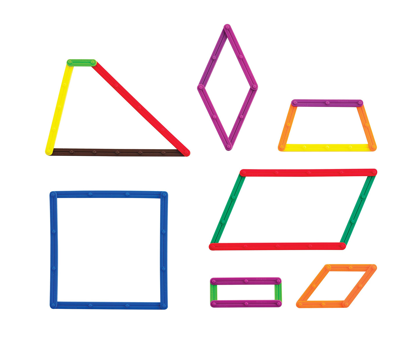 LEARNING ADVANTAGE GeoStix Basic Set - 80 Plastic Construction Sticks, 24 Activity Cards, 2 Protractors - Geometry Teaching Tools
