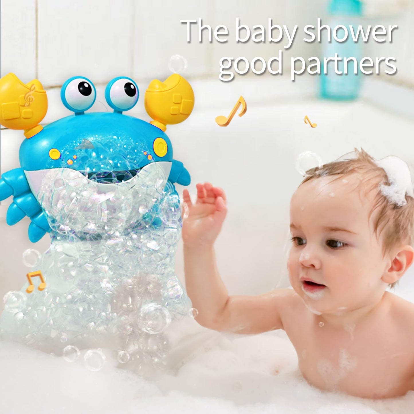 Deejoy Crab Bubble Bath Maker For The Bathtub,Blows Bubbles And Plays 12 Childrens Songs,Sing-Along Bath Bubble Machine Baby, To