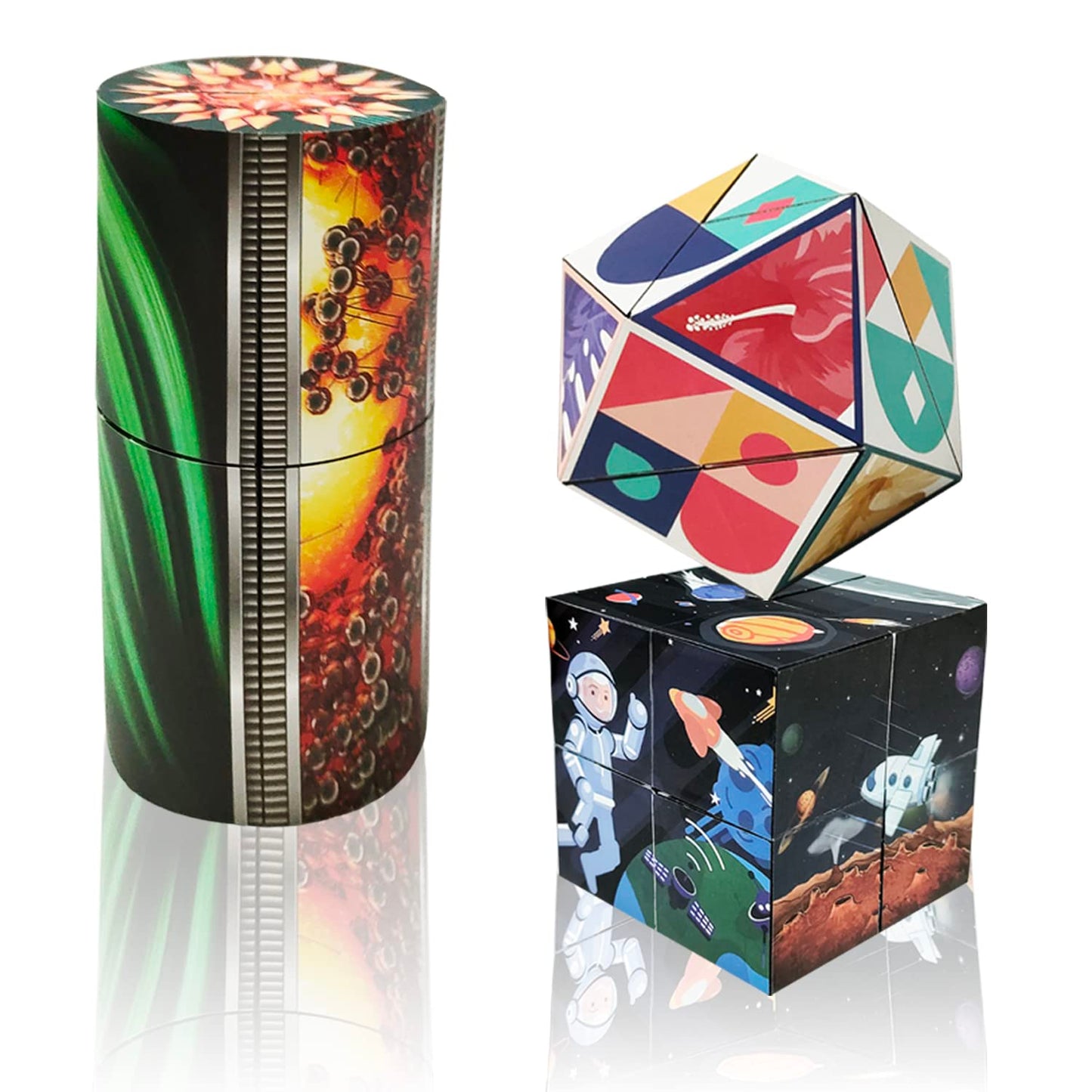 3D Flips Magic Cube Set  3 Pack Infinity Cube Fidget Toys  Transforms Puzzle Cubes for Stress Anxiety Relief and Kill Time  Nice Gifts for Kids and mature-themeds